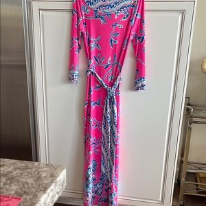 Lilly Pulitzer Pink 3/4 Sleeve Belted Dress